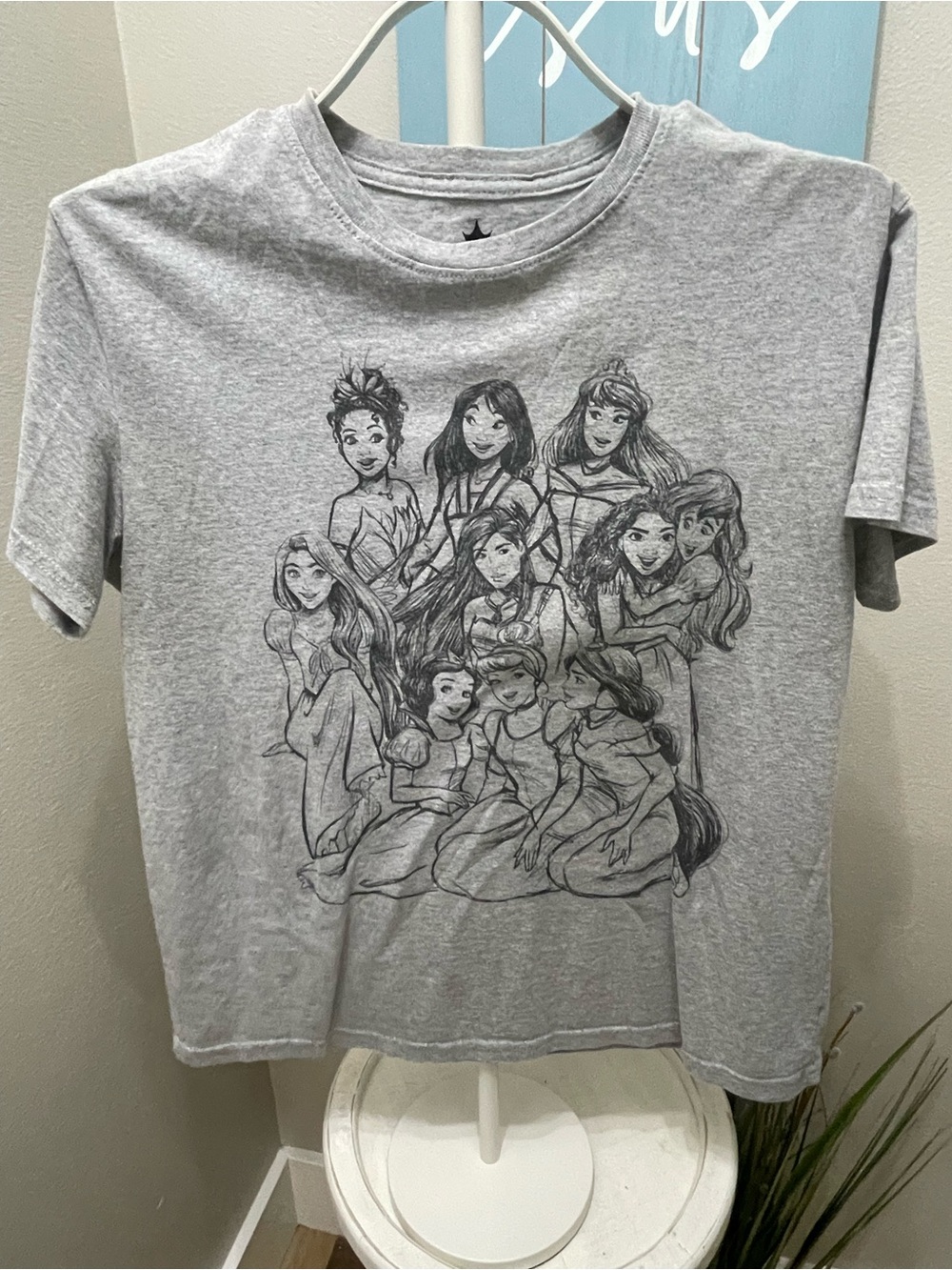 Disney Gray Princess Sketch Graphic Tee